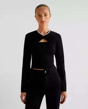 Женский свитер классического кроя с V-образным вырезом Scalpers, черный