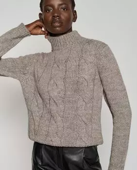 Женский свитер косой вязки Roberto Verino, бежевый