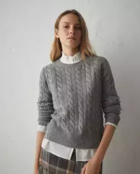 Женский свитер косой вязки с длинными рукавами Lloyd's, серый
