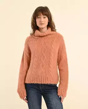 Женский свитер косой вязки с длинными рукавами Molly Bracken, оранжевый