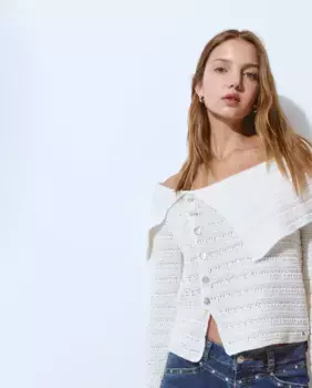 Женский свитер-кроссовер на пуговицах Brownie, цвет Crudo