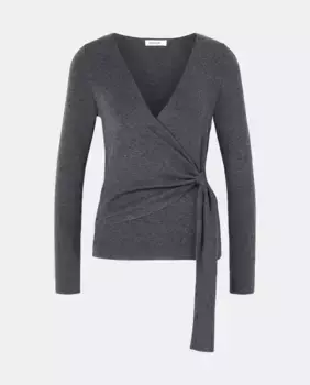 Женский свитер-кроссовер с длинными рукавами Tintoretto, серый
