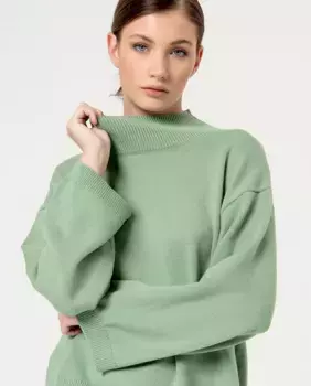 Женский свитер крупной вязки оверсайз Surkana, зеленый