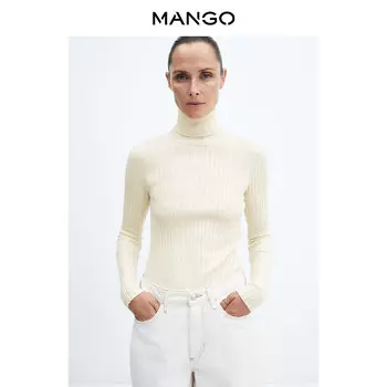 Женский свитер Mango с высокими лацканами и длинными рукавами, фиолетовый