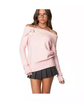 Женский свитер Marilyn с открытыми плечами и пряжкой Edikted, розовый
