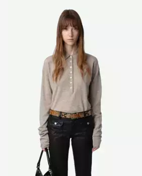 Женский свитер Marly из 100% кашемира с длинными рукавами Zadig & Voltaire, бежевый