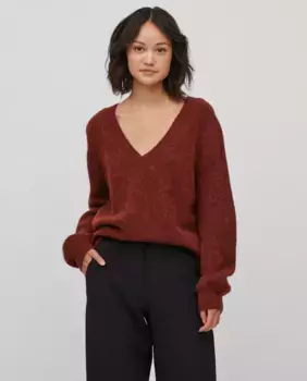 Женский свитер многопозиционной вязки Vila, цвет Granate