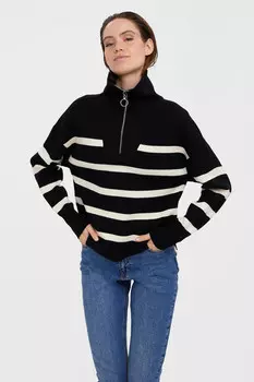 Женский свитер на молнии с длинными рукавами Vero Moda, черный