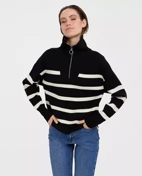 Женский свитер на молнии с длинными рукавами Vero Moda, черный