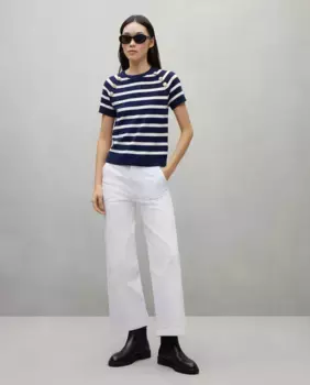 Женский свитер на пуговицах с коротким рукавом Easy Wear, белый