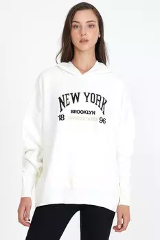 Женский свитер New York Written Sweat Rodi, экрю