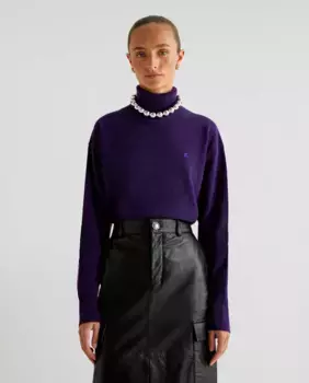 Женский свитер обычного кроя с высоким воротником Scalpers, фиолетовый