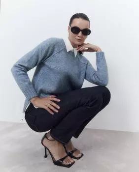 Женский свитер однотонной вязки El Corte Ingls, синий