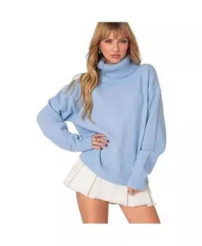 Женский свитер оверсайз с высоким воротником Isabelle Edikted, синий