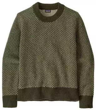 Женский свитер Patagonia из переработанной шерсти с круглым вырезом, цвет Ridge Pine Needle Green