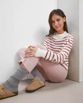 Женский свитер переменного тока с круглым вырезом и рукавами-молотками Easy Wear, розовый