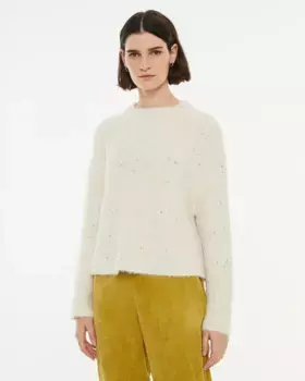 Женский свитер Perkins из плотного твида с воротником System Action, цвет Crudo