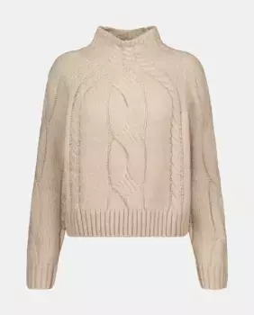 Женский свитер Perkins из восьми частей с воротником Tintoretto, цвет Tostado