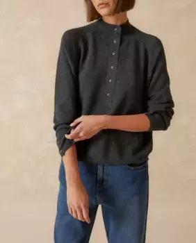 Женский свитер Perkins с длинными рукавами и воротником-стойкой Indi & Cold, темно-серый