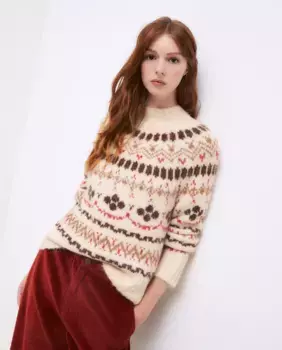 Женский свитер Perkins с меховым воротником Tintoretto, коричневый