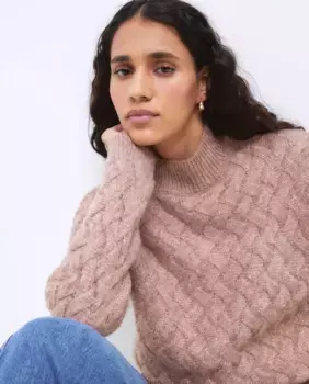 Женский свитер Perkins с воротником из люрекса Tintoretto, цвет 200 Rosa