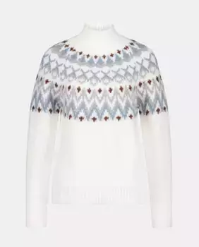 Женский свитер Perkins с жаккардовым воротником Easy Wear, цвет 120 Crudo