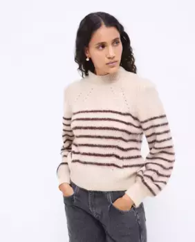 Женский свитер Perkins с жемчужным воротником Tintoretto, коричневый