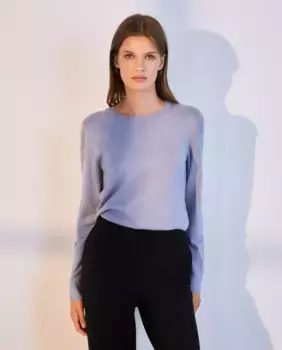 Женский свитер плюмети с круглым вырезом Woman El Corte Ingls, голубой