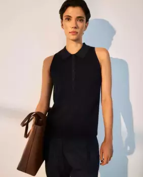 Женский свитер поло без рукавов Woman El Corte Ingls, тёмно-синий