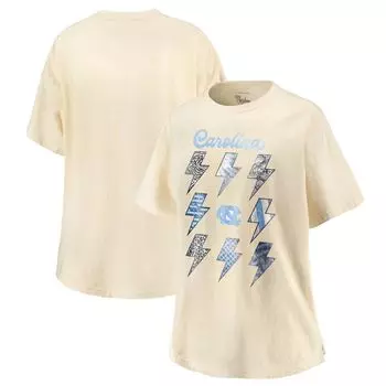 Женский свитер Pressbox кремового цвета North Carolina Tar Heels Flash Lightning Rocker, объемный пуловер, толстовка