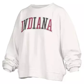 Женский свитер Pressbox White Indiana Hoosiers Janise, объемный пуловер длиной до талии, цвет Ind White