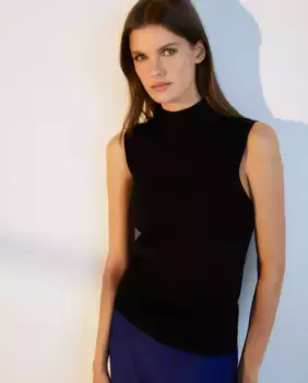 Женский свитер простой вязки без рукавов Woman El Corte Ingls, черный