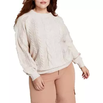 Женский свитер-пуловер с круглым вырезом смешанной вязки And Now This, цвет cafe melan