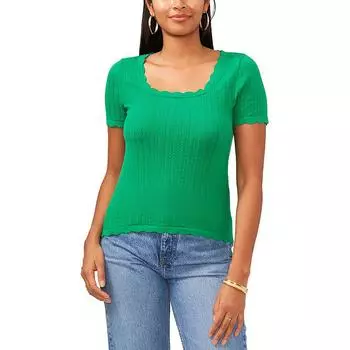 Женский свитер-пуловер с квадратным вырезом и короткими рукавами Sam and Jess, цвет jolly green