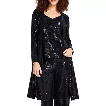 Женский свитер-пыльник с пайетками Anne Klein, цвет anne black