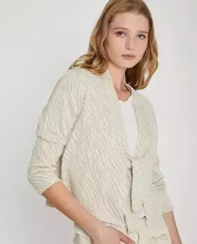 Женский свитер с анималистическим принтом и бантом Trucco, цвет Natural