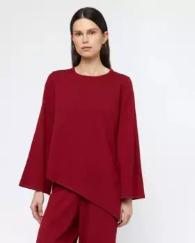 Женский свитер с асимметричным подолом и круглым вырезом Wild Pony, красный