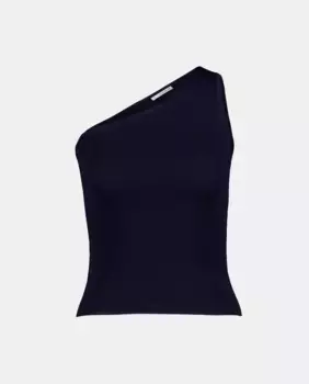 Женский свитер с асимметричным вырезом со стразами Easy Wear, темно-синий