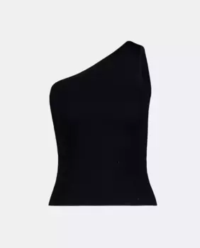 Женский свитер с асимметричным вырезом со стразами Easy Wear, черный