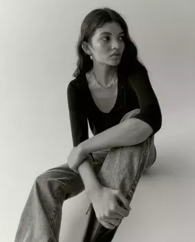 Женский свитер с ажуром и круглым вырезом Tintoretto, черный