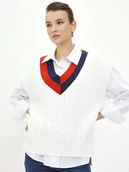 Женский свитер с цветными блоками и V-образным вырезом LCWAIKIKI Classic