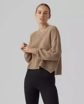 Женский свитер с длинным рукавом и круглым вырезом Vero Moda