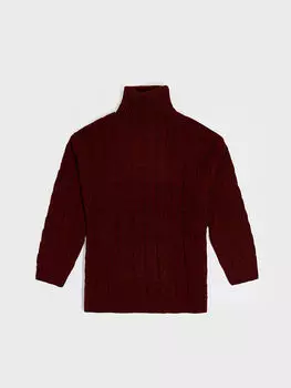 Женский свитер с длинным рукавом с высоким воротником и узором LCW Casual