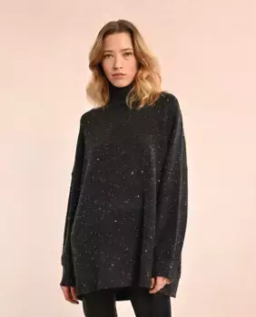 Женский свитер с длинными рукавами и блестящими бусинами Molly Bracken, темно-серый