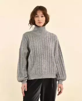 Женский свитер с длинными рукавами и блестящими деталями Molly Bracken, серый