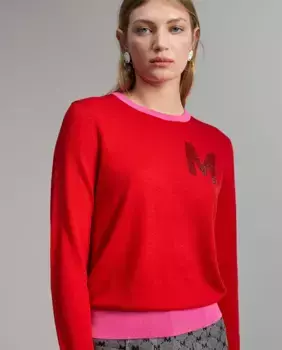 Женский свитер с длинными рукавами и деталью М спереди Lola Casademunt, цвет Camel