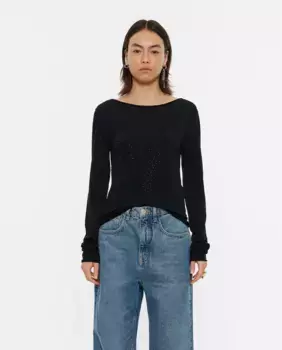 Женский свитер с длинными рукавами и камнями Bimba y Lola, черный