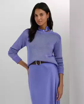 Женский свитер с длинными рукавами и круглым вырезом Lauren Ralph Lauren, фиолетовый