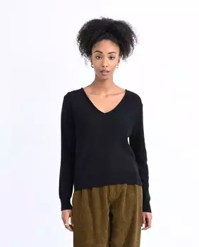 Женский свитер с длинными рукавами и кружевной отделкой Molly Bracken, черный