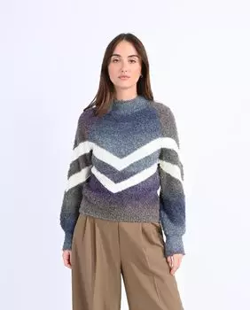 Женский свитер с длинными рукавами и принтом Molly Bracken, синий